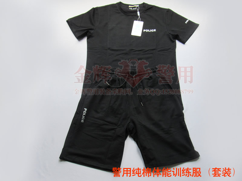 警察夏季短袖体能训练t恤套装警用体能训练短裤正品公安警员训练服装