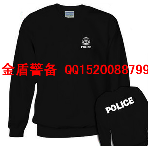 警察休闲圆领长袖卫衣  黑色圆领警徽纯棉长袖恤 POLICE制服