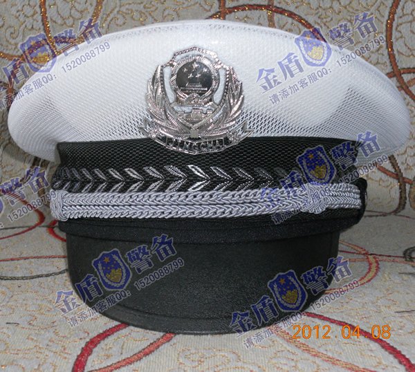 白色交警夏大檐帽 白色交通警察帽 正品交警配帽 警用夏凉帽