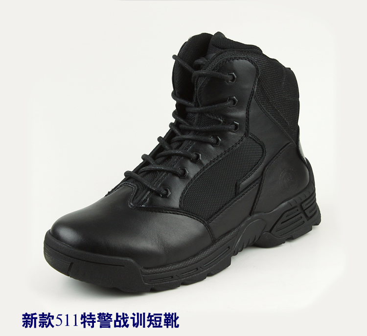 2016新款511特警防暴靴，特警四季作战真皮短靴，公安特警战训靴，SWAT四