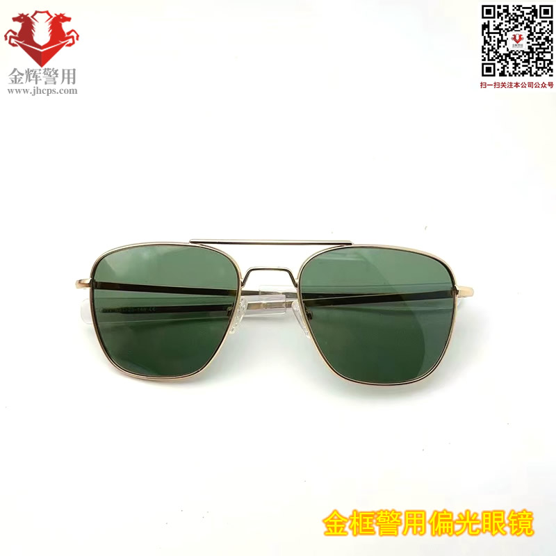 警用金色偏光执勤眼镜，交警高档太阳眼镜，警务纪念眼镜